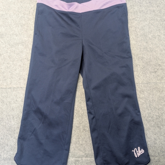 Nike vintage capri 3/4 Mesh, Gym, Yoga, Athletic, Sports Pants - Navy/Purple XL - Picture 1 of 9